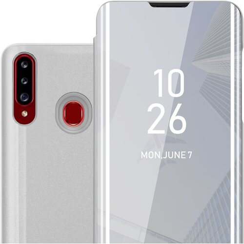 Cadorabo Ohišje, združljiv s Samsungom v Agate Silver - Clear View Zrcalo Zaščitni pokrov s funkcijo stojala 360 stopinj zaščita, (20571161) Cene