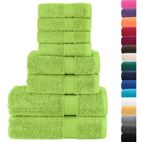  8-dijelni vrhunski set ručnika SOLUND zelena boja jabuke 600gsm Slike