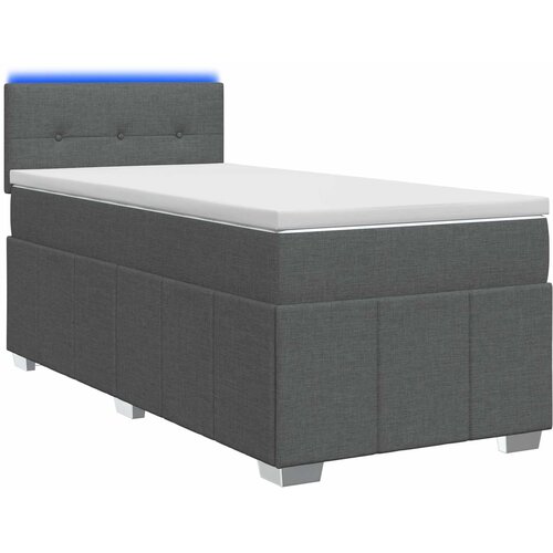  Boxspring krevet s madracem Tamnosiva 90 x 190 cm Tkanina 90 x 190 x 100.5 cm Slike