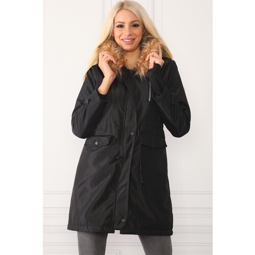 PLAIN BLACK Z0090 DEWBERRY FAUX FÜR INSIDE WOMAN COAT Cijene