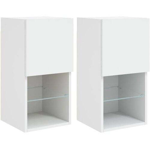 vidaXL TV omarica z LED lučkami 2 kosa bela 30,5x30x60 cm, (20977978) Cene