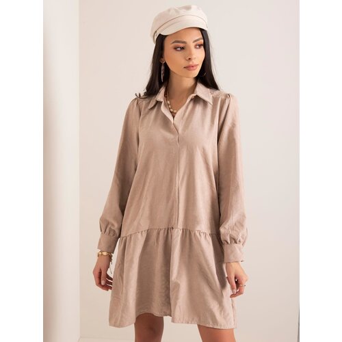 Fashion Hunters Dress-EM-SK-L1018.39P-beige Cene