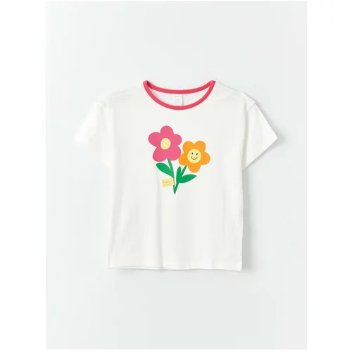 LC Waikiki Crew Neck Short Sleeved Printed T-Shirt for Baby Girl