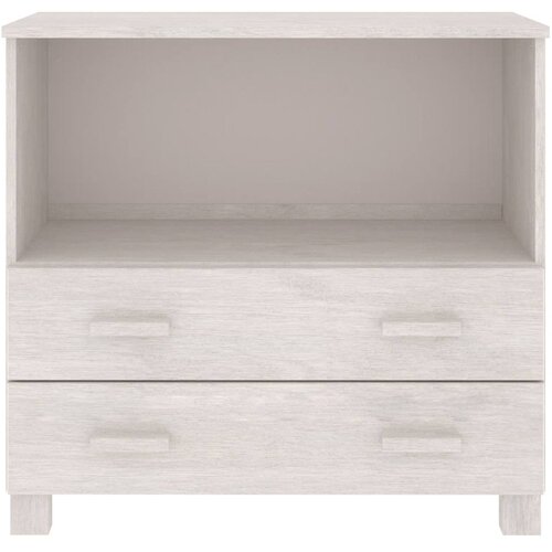 Komoda HAMAR bijela 85 x 35 x 80 cm od masivne borovine Slike