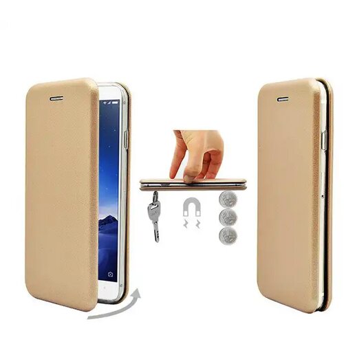 Teracell Maska za Samsung A13 4G/ A135F na preklop Flip Premium roze zlatna Slike