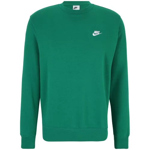Nike Sportswear Sweater majica 'Club Fleece' zelena melange / bijela