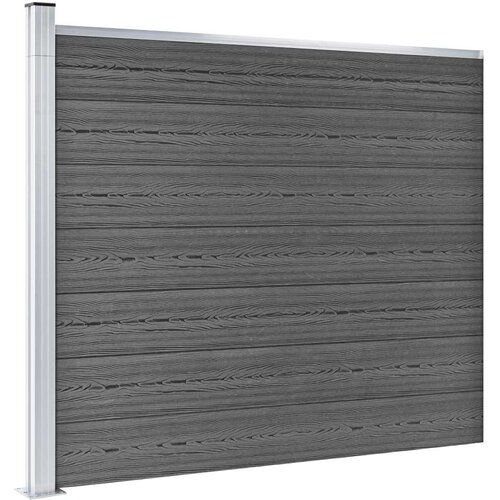  Panel za ogradu WPC 175 x 146 cm crni Slike
