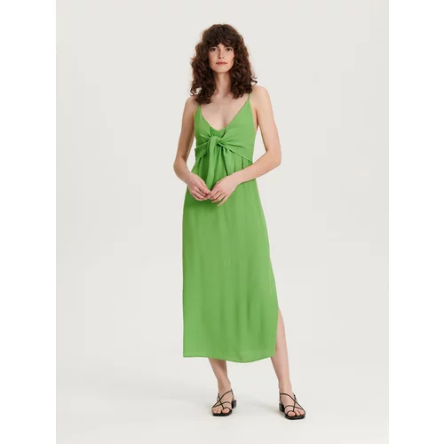 Reserved - Midi haljina s visokim udjelom viskoze - zelena