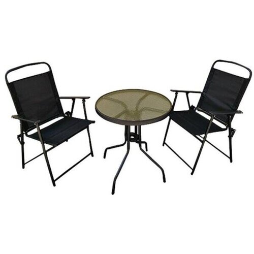 Denis Bistro set od čelika i ratana, 3 dela Cene