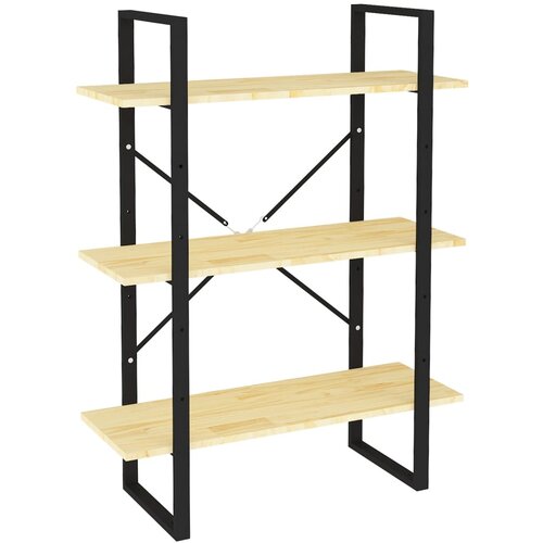 Maison Chic Knjižna omara - Knjižni regal 3-nadstropna 80x30x105 cm trdna borovina, (21725315) Slike