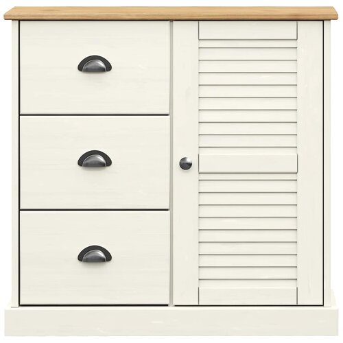  Komoda s ladicama VIGO 78x40x75 cm bijela od masivne borovine Slike