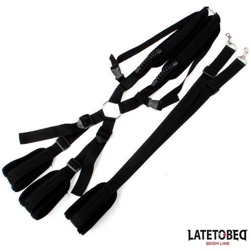 LateToBed BDSM Line Komplet Shoulder Swingstrap Black Slike