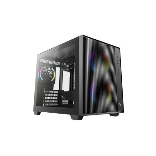 DeepCool Računalni&amp;scaron;ko ohi&amp;scaron;je CG330 MESH 3F, micro-ATX, ARGB, kaljeno steklo, črno Slike