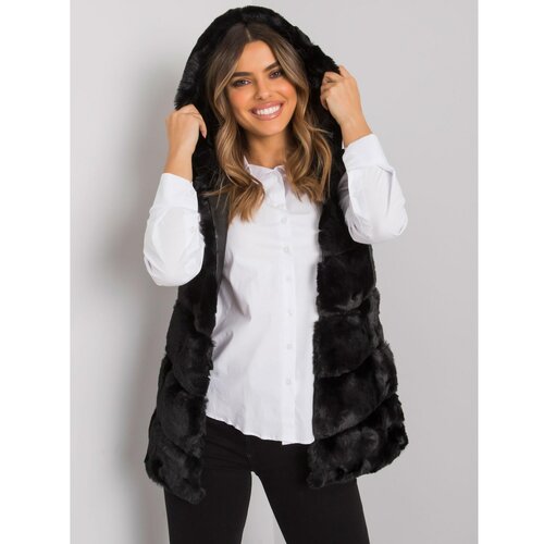 Fashion Hunters OCH BELLA Ladies' black vest with a hood Slike