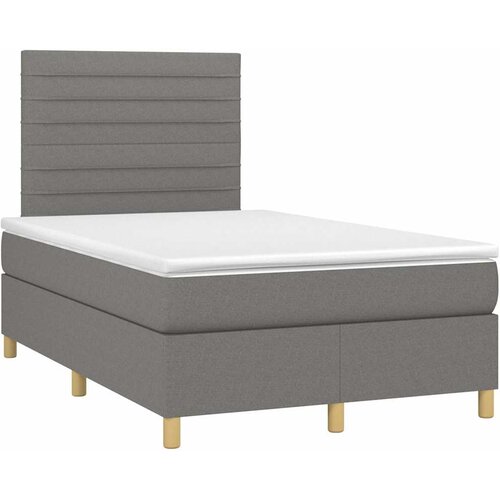  box spring s madracem LED tamnosivi 120 x 200 cm tkanina Slike