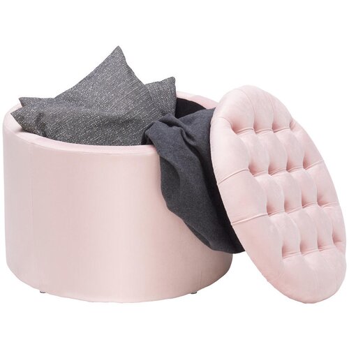CARRYHOME TABURE, les, tekstil roza Slike