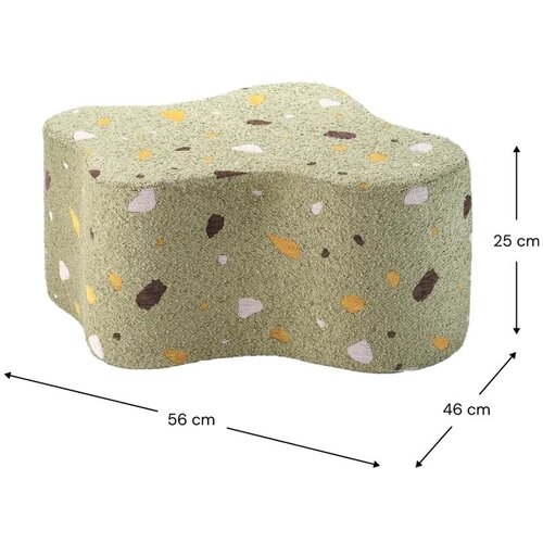 Wigiwama zeleni dječji tabure od boucl&amp;eacute; tkanine/od &amp;scaron;enila terrazzo cloud Slike