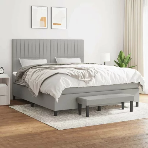  Box spring postelja z vzmetnico svetlo siva 160x200 cm žamet, (20899244)