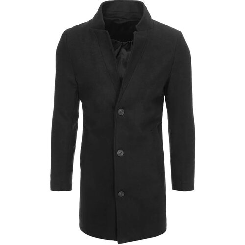 DStreet men's single-breasted black coat CX0427 Slike