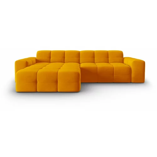 Micadoni Home Kotni žametni kavč v oker rumeni barvi (levi kot) Kendal - Micadoni Home