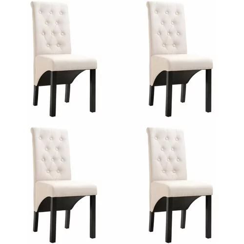 vidaXL Jedilni stoli 4 kosi blago kremne barve