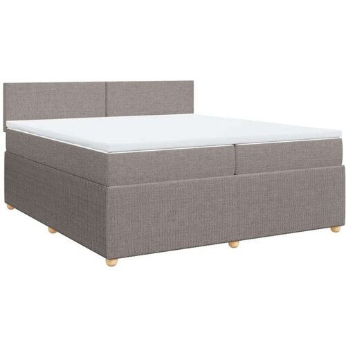 vidaXL Box spring postelja z vzmetnico taupe 200x200 cm blago, (21309492) Cene