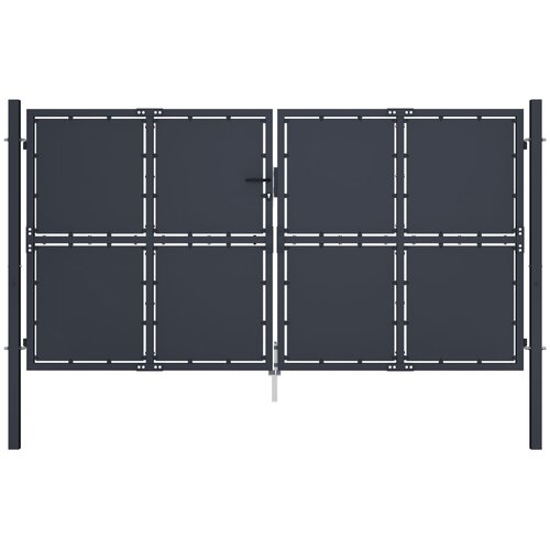 VidaXL Vrtna vrata čelična 300 x 150 cm antracit Slike