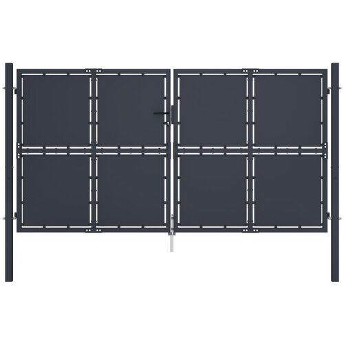 vidaXL Vrtna vrata iz jekla 300x150 cm antracitna, (20708276) Cene