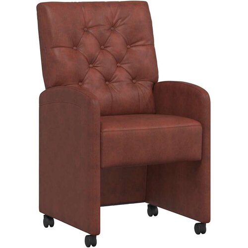 vidaXL Jedilni stoli s kolesi 2 pcs Sijajna rjava 58 x 67 x 97 cm, (5000093088) Cene