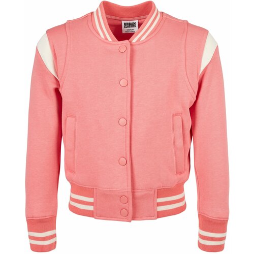 Urban Classics Kids Girls' inset College Sweat Jacket palepink/whitesand Cene