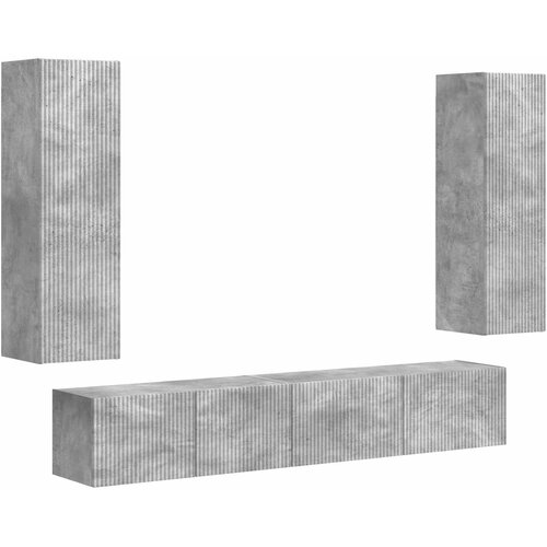  Set TV komoda Zidne 3 pcs Betonski sivi Konstruirano drvo Slike