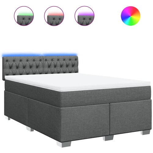 Maison Chic Box spring posteljni - Vzmetna postelja z vzmetnico temno siv 140x190 cm blago SL11955, (21904098) Cene