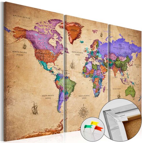  Slika na plutenoj podlozi - Colourful Travels (3 Parts) [Cork Map] 90x60 Cijene