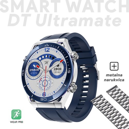  smart watch dt ultramate plavi (metalna+silikonska narukvica) Cene