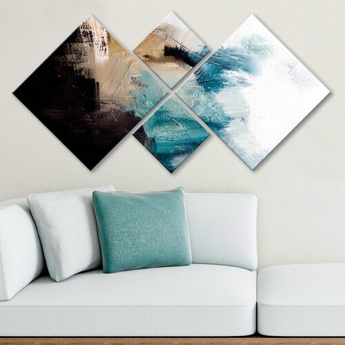 Wallity 4MDF1540705037 multicolor decorative mdf painting (4 pieces) Cene