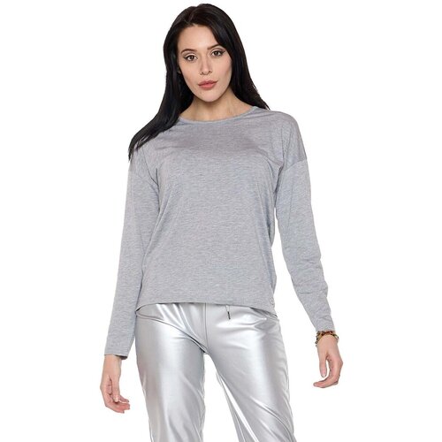 Leone 1947 Majice z dolgimi rokavi Woman T-Shirt Long Sleeves Pearl Siva Cene