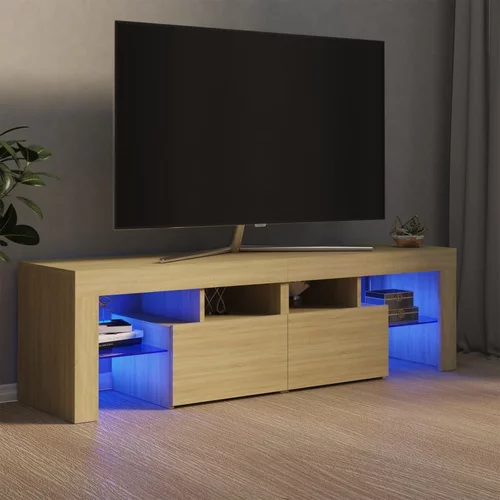 TV ormarić s LED svjetlima boja hrasta sonome 140 x 35 x 40 cm