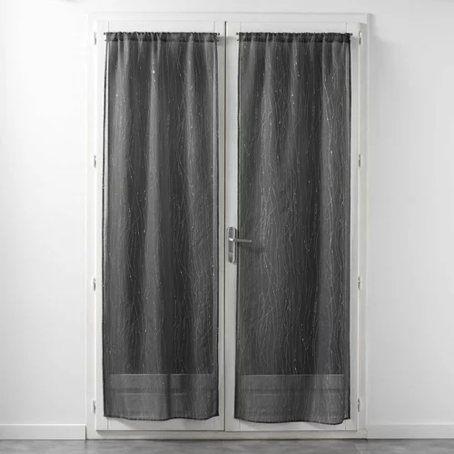 Douceur d intérieur Antracitno sive prosojne zavese v kompletu 2 ks 70x200 cm Filiane –