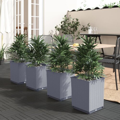 vidaXL Visoki lonci 4 kosi temno sivi 30x30x37 cm polipropilen Cene