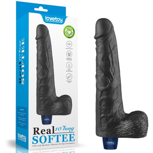 Lovetoy 2024 Vibracijski Penis Lovetoy Real Softee Black 10&amp;#039;&amp;#039; Slike