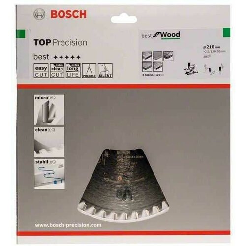 Bosch list kružne testere Top Precision Best za drvo 216 x 30 x 2/3 mm/ 48 2608642101 Slike