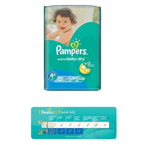 Pampers pelene Active Baby Dry 4+ VP (45) 4134 Slike