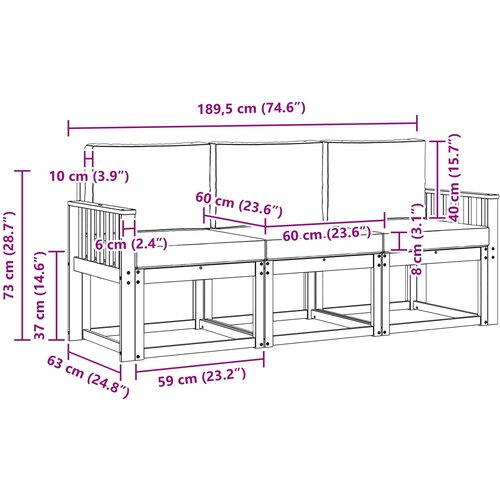  Set vanjskih sofa 3 kom. Slike