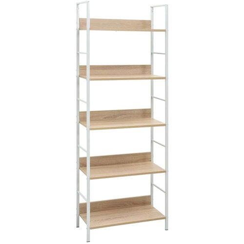 vidaXL Knjižna polica 5-nadstropna hrast 60x27,6x158,5 cm iverna pl. Cene