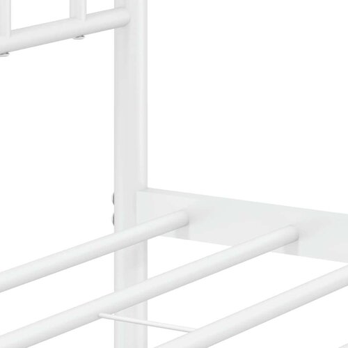 VidaXL Metalni okvir za krevet s uzglavljem bijeli 140 x 190 cm Slike