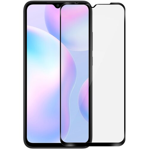 AVIZAR xiaomi redmi 9A / 9C / 10A kaljeno zašcitno steklo s poševnimi robovi, popolna oprijemljivost - crna, (20629095) Cene