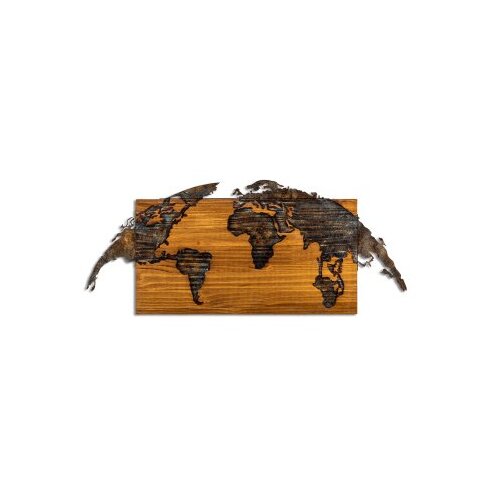 Wallity Zidna dekoracija Mapa svijeta-1, 83cmx38cmx3cm, Hrast Slike