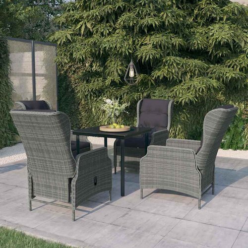  5-dijelni vrtni blagovaonski set svjetlosivi Siva Dužina stola 80 cm Slike
