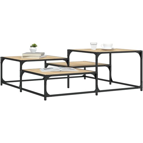  Stolić za kavu boja hrasta 107x107x40 cm konstruirano drvo Cene