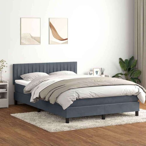 vidaXL Box spring posteljni z vzmetnico temno siv 160x210 cm žamet Cene